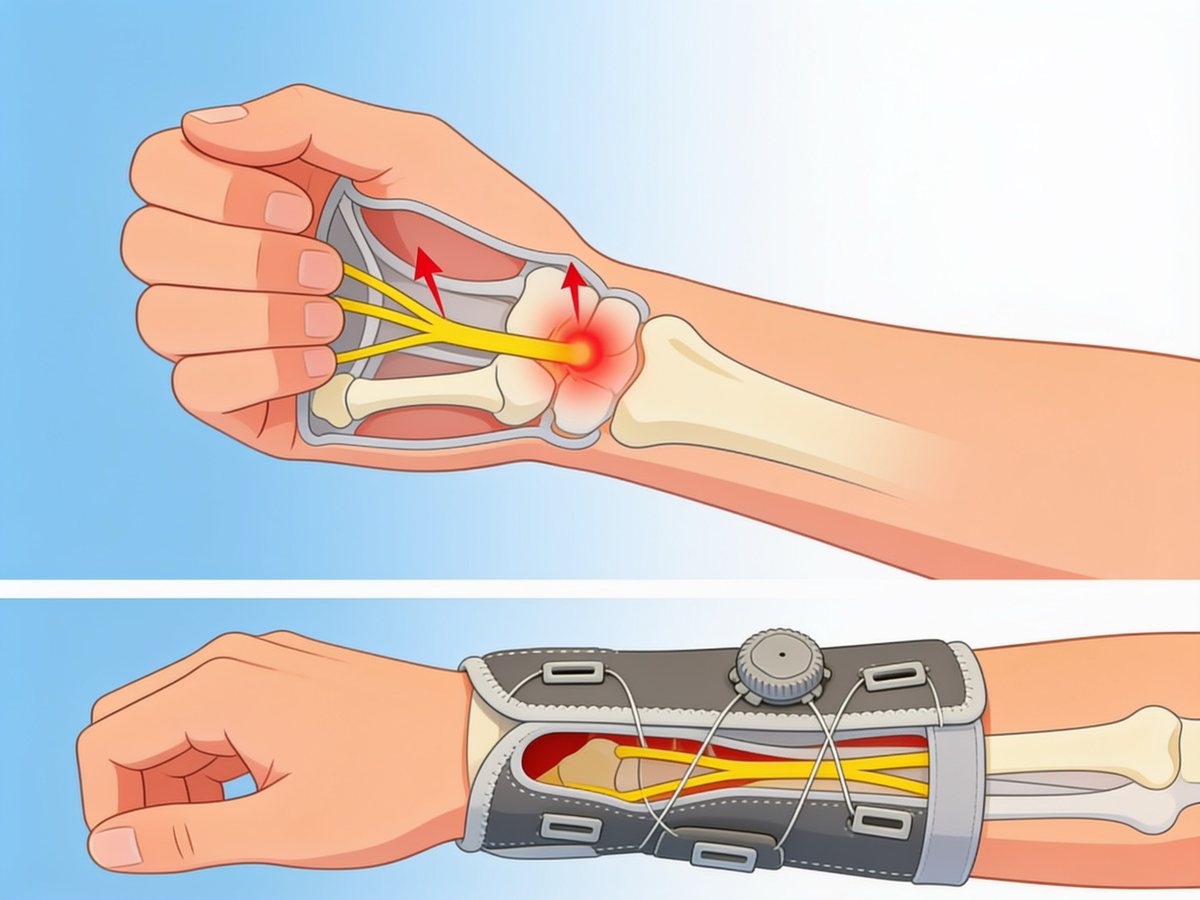 A nerve is being squeezed from both sides.